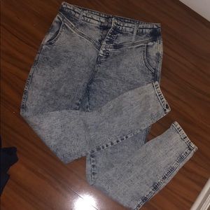 High Rise Acid Wash Jeans